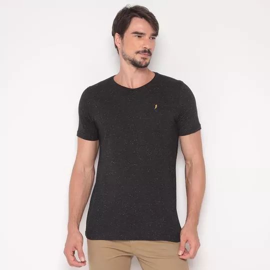 Camiseta Em Botonê- Preta & Branca- Zoomp