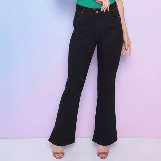 Calça Jeans Boot Cut- Preta- Wrangler