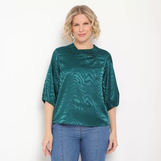 Blusa Texturizada- Verde Escuro- Morena Rosa