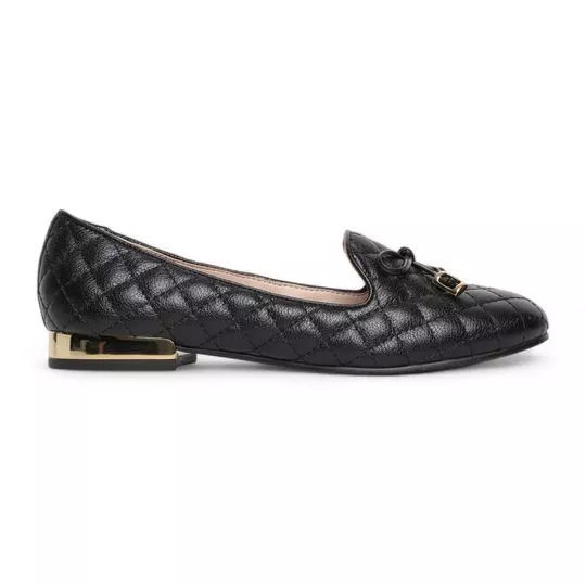 Slipper Em Matelassê- Preto- Luz da Lua