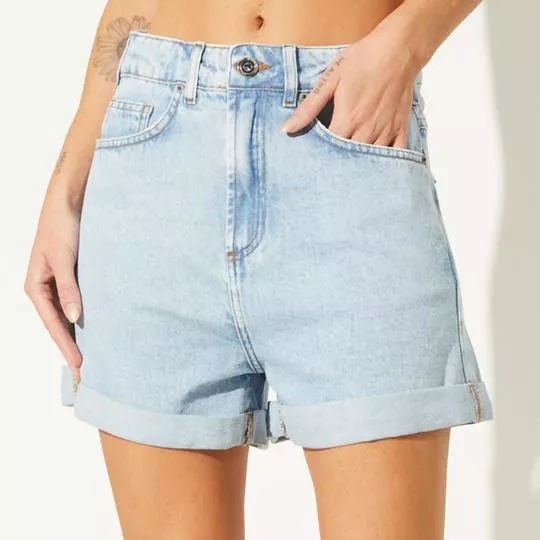 Short Jeans Com Bolsos- Azul Claro- Sommer