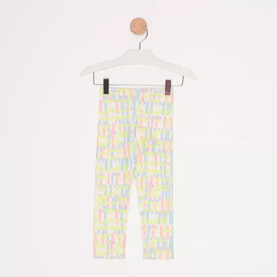 Legging Listrada- Off White & Verde Limão- Mon Sucré