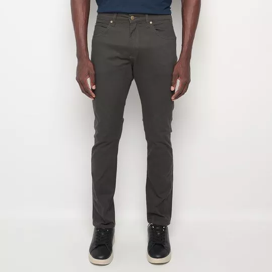 Calça Reta Básica- Cinza Escuro- Wrangler