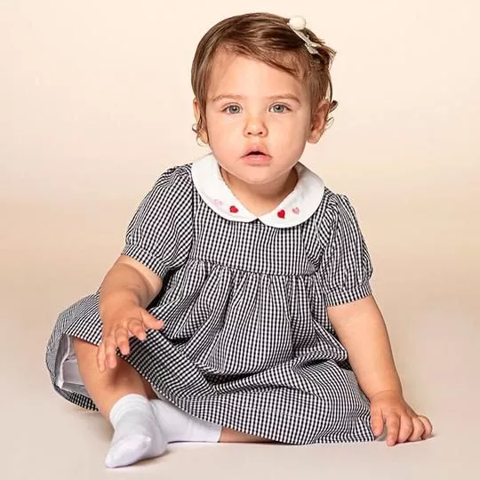 Vestido Xadrez- Preto & Branco