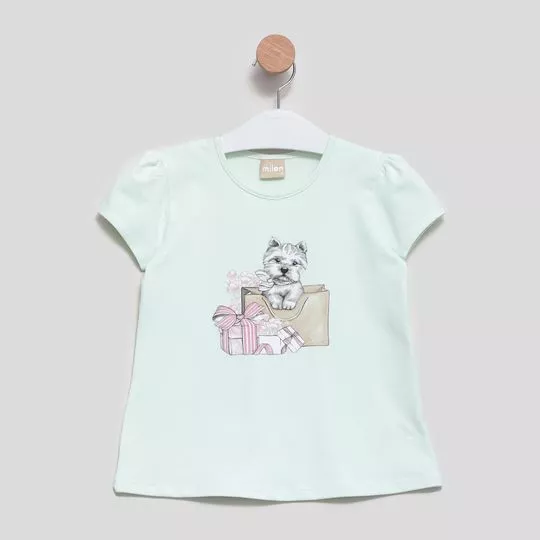Blusa Cachorrinho- Azul Claro- Kyly