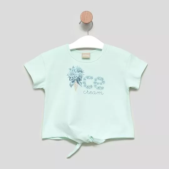 Blusa Com Inscrições- Azul Claro- Kyly