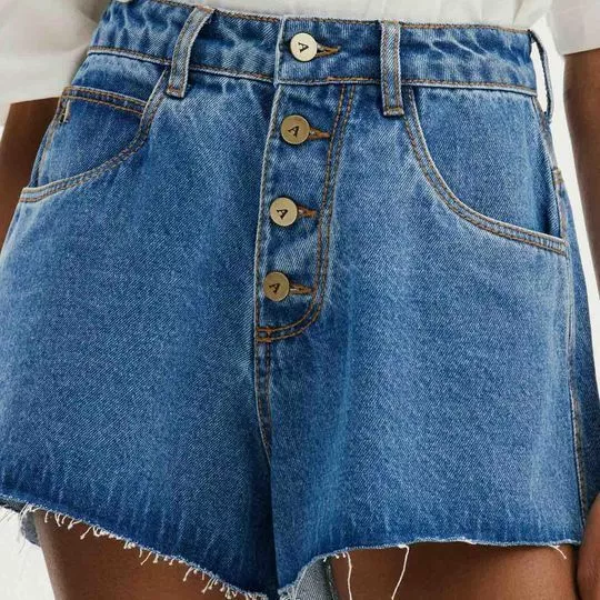 Short Jeans Estonado - Azul - Amarante