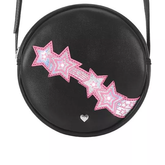 Bolsa Transversal Estrelas- Preta- 15x15cm- Molekinha