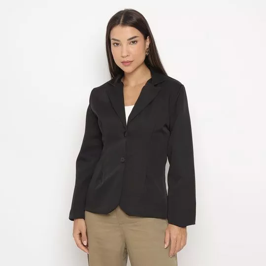 Blazer Com Recortes- Preto- VIP RESERVA
