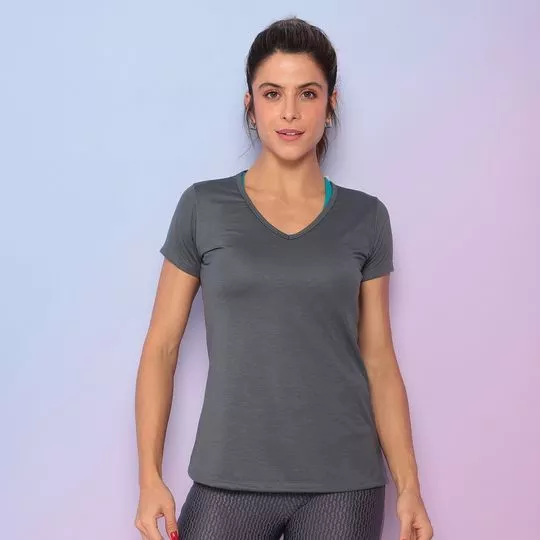Camiseta Básica- Cinza Escuro- Verbo Fitness