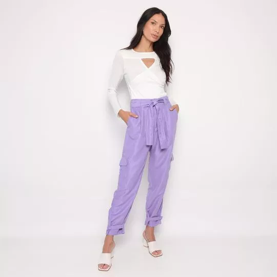 Calça Cenoura Com Amarração- Lilás- ZINCO