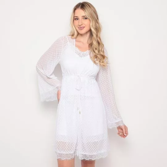 Robe Texturizado- Branco- Morena Rosa