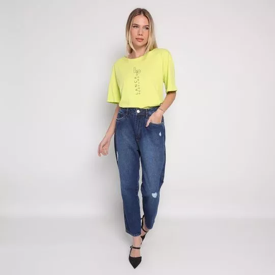 Camiseta Com Inscrição- Verde Limão- Lança Perfume