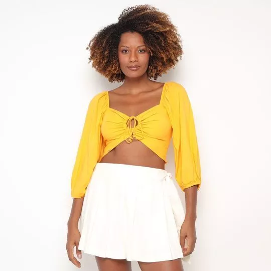 Cropped Com Amarração- Amarelo- LEZ A LEZ