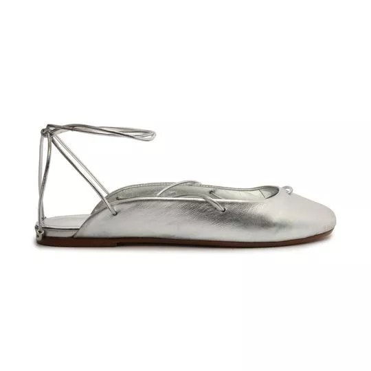 Slingback Com Amarração- Prateado- Schutz