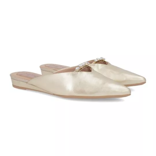 Mule Em Couro- Ouro Velho- Usaflex