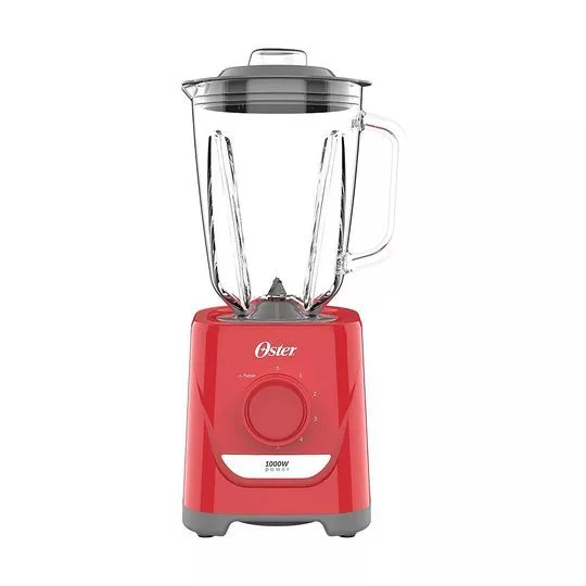 Liquidificador Oliq501- Incolor & Vermelho- 36x25,9x20,8cm- 220V- 1000W- Oster