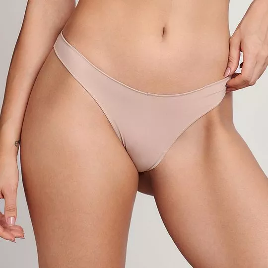 Calcinha Fio Dental Lisa- Bege Claro