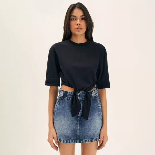 Cropped Com Amarração- Preto- ZINCO