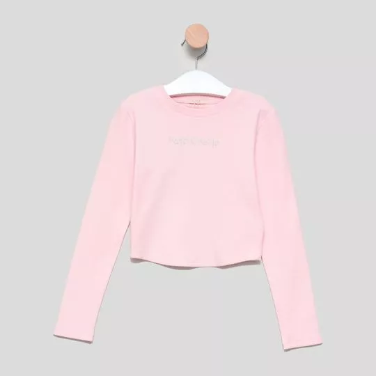 Blusa Canelada Com Termocolantes- Rosa Claro- PETIT CHERIE