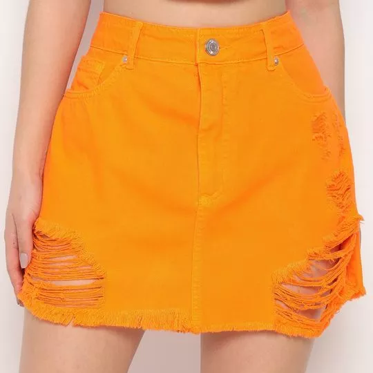 Saia Curta Em Sarja- Laranja- My Favorite Things