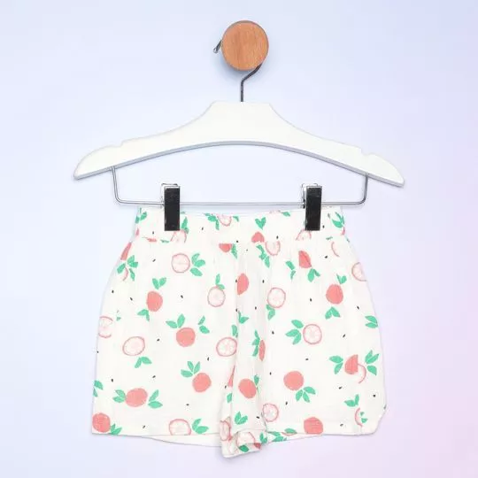 Short Frutas- Branco & Vermelho- Hering Kids