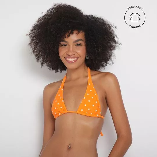 Top Triângulo Poá- Laranja & Branco- Salinas
