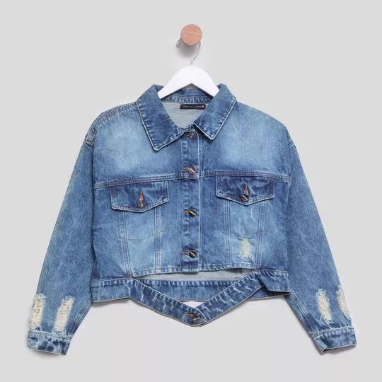 Jaqueta Jeans Estonada- Azul- Vanilla Cream