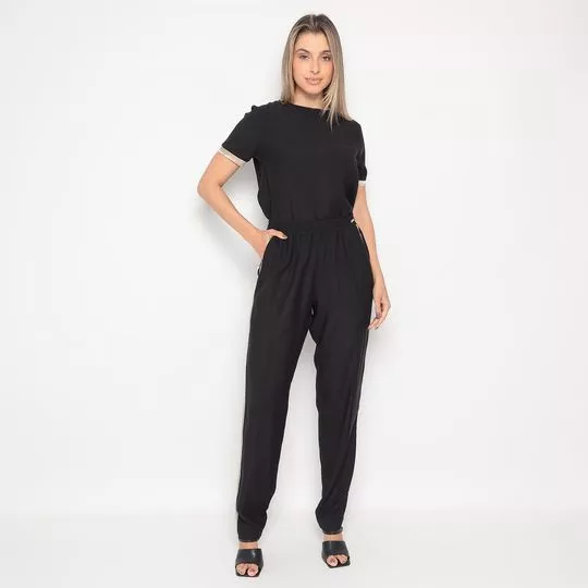 Conjunto De Blusa & Calça Jogger- Preto- VIP RESERVA