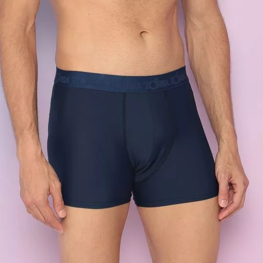 Cueca Boxer Lisa- Azul Marinho- Zorba