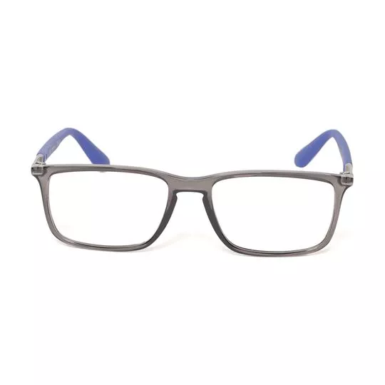 Armação Retangular Para Óculos De Grau- Cinza & Verde- Ray Ban
