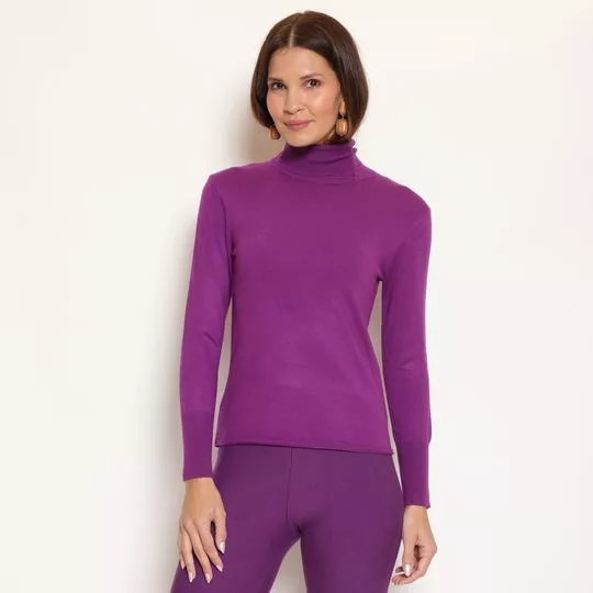 Blusa Em Tricô- Roxa- Viviane Furrier