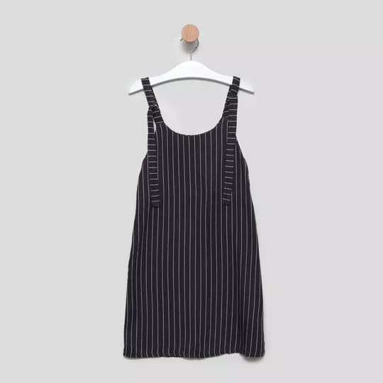 Vestido Listrado- Preto & Off White- Vanilla Cream