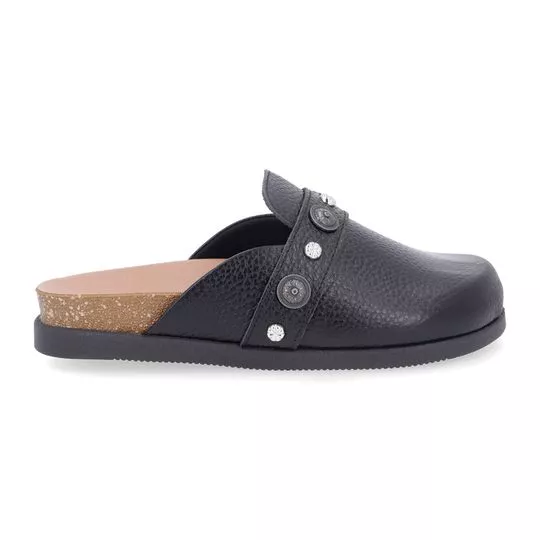 Mule Em Couro- Preto- Usaflex