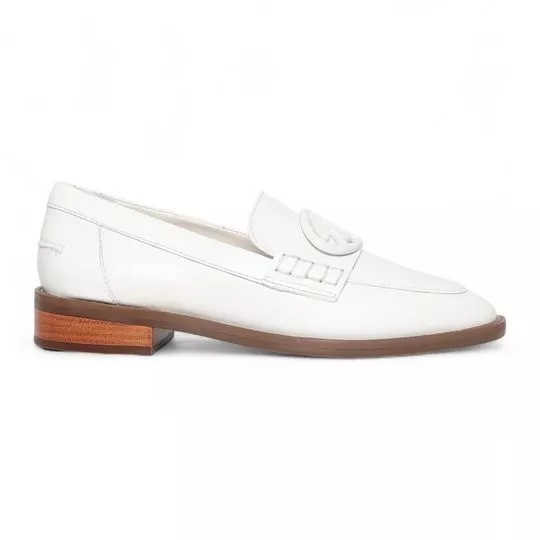 Loafer Em Couro- Off White- Schutz