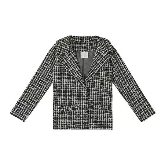 Blazer Texturizado- Preto & Off White