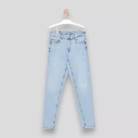 Calça Jeans Reta- Azul Claro- Zara Kids