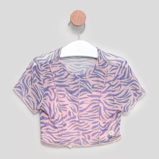 Blusa Animal Print- Rosa Claro & Azul- Vanilla Cream