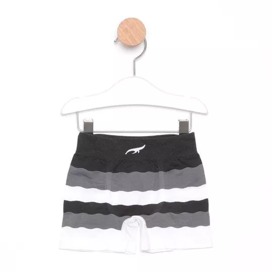 Cueca Boxer Com Recortes- Branca & Preta- Zee Rucci
