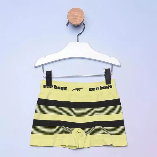 Cueca Boxer Listrada- Amarelo Claro & Preta- Zee Rucci