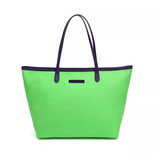 Bolsa Shopper Texturizada- Verde Claro & Azul Marinho- 30x35x16cm- Santa Lolla