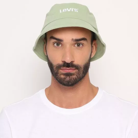 Bucket Hat Poster Logo- Verde Claro & Branco- Levi's