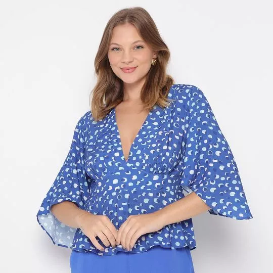 Blusa Abstrata- Azul- ZINCO
