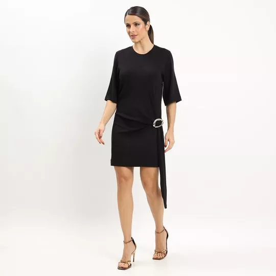 Vestido Curto Com Recortes- Preto- Open - Privalia - O outlet online de ...