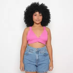 Top Texturizado<BR>- Rosa<BR>- HERING