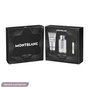 Kit Perfume Montblanc Explorer Platinum Eau De Parfum<BR>- 100ml + Mini 7,5ml + Gel De Banho<BR>- 100ml