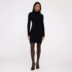 Vestido Tubinho Manga Longa<BR>- Preta<BR>- CLC