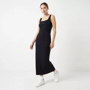 Vestido Tubinho Midi Quadrado<BR> - Preta<BR> - CLC