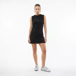 Vestido Curto Estampa Frontal<BR> - Preta<BR> - CLC