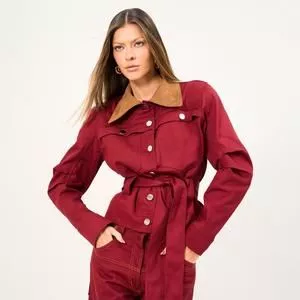 Jaqueta<BR>- Vermelho Escuro<BR>- Open